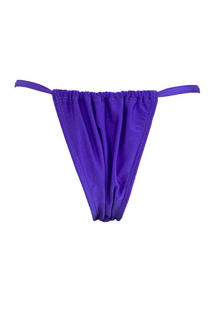 Cyn - Purple ruched string bikini bottom