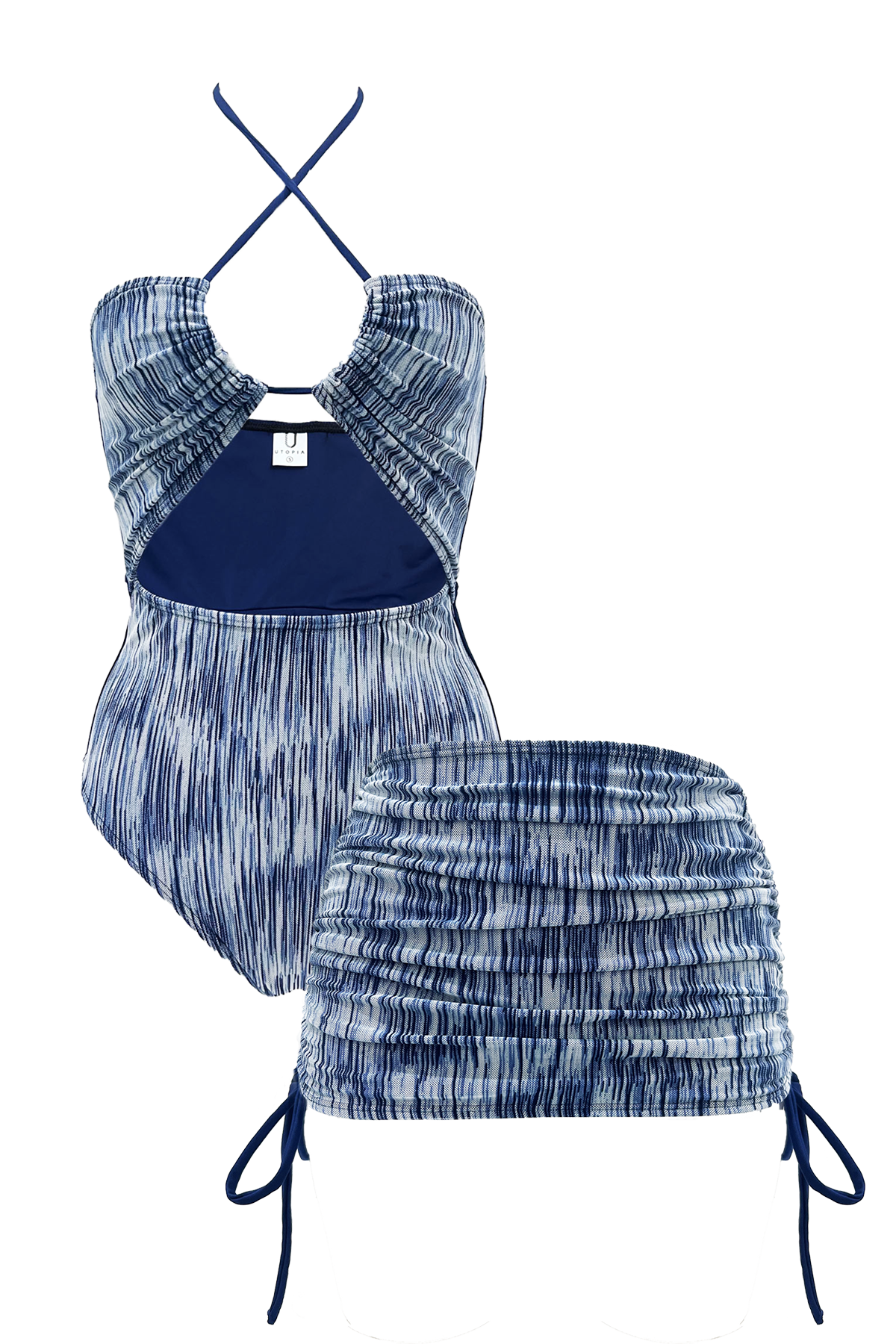 Camila - Ocean Blue Adjustable Swim Skirt and Pareo
