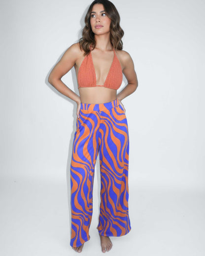 Luz - Flare Pants in Sunset Tide