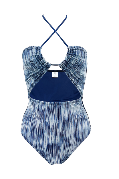 Madison - Ocean blue cut-out one-piece swimsuit
