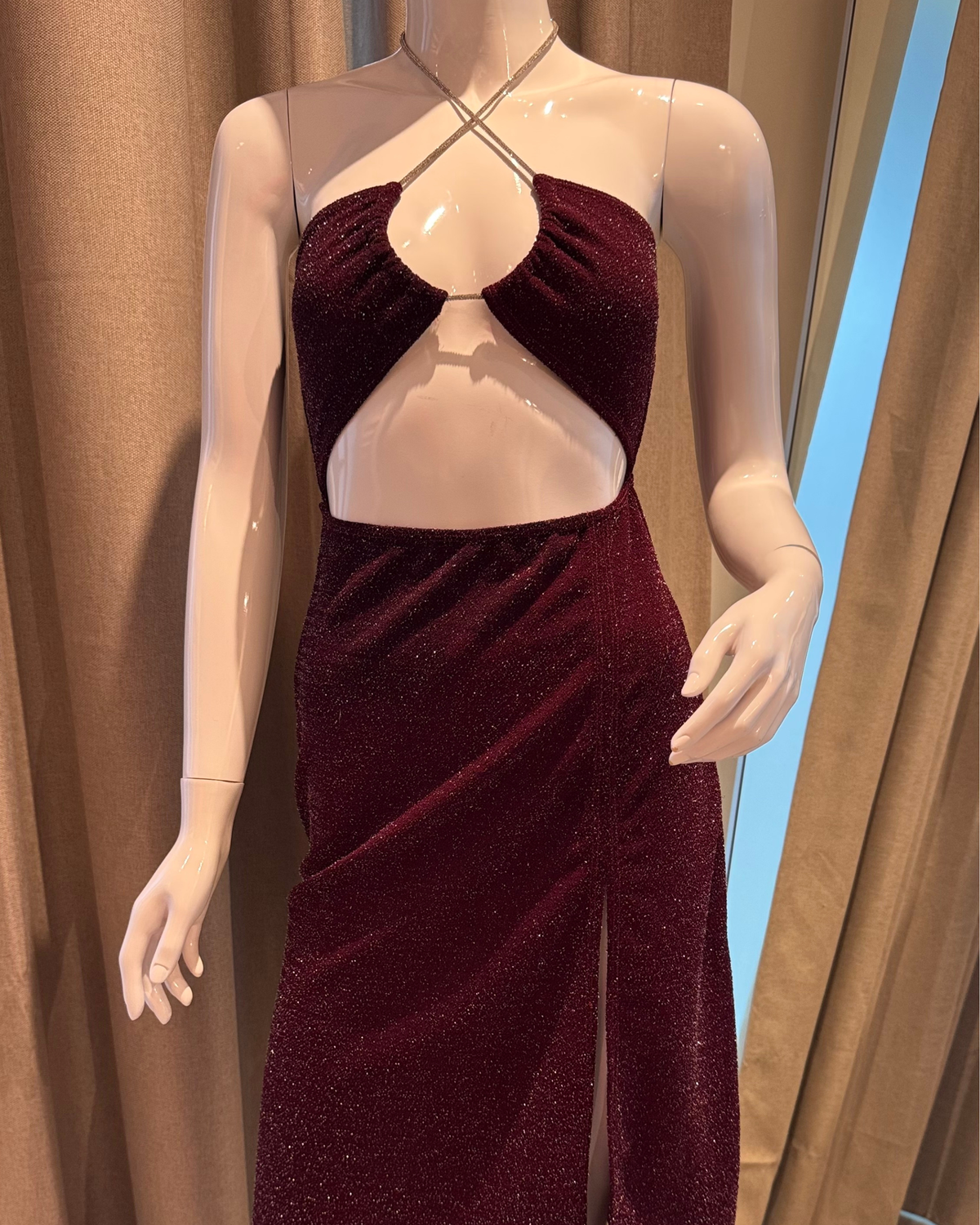 Burgundy Afterglow Midi Dress