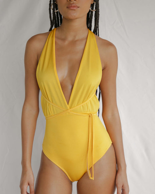 Gloria - Yellow convertible one-piece swimsuit
