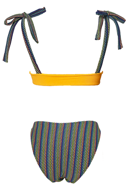 Apricot - Vibrant Orange Jazzy Bandeau Bikini Top