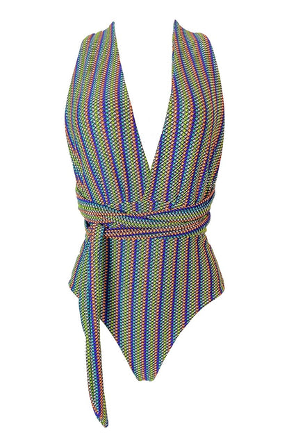 Loren - Jazzy Ribbed Convertible One-Piece Bodysuit